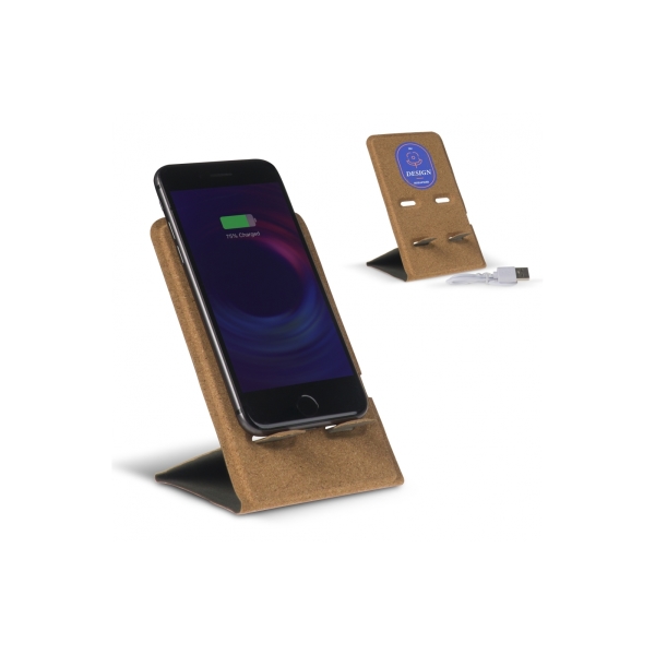 Cork Wireless charger and phone stand 5W - Natuur
