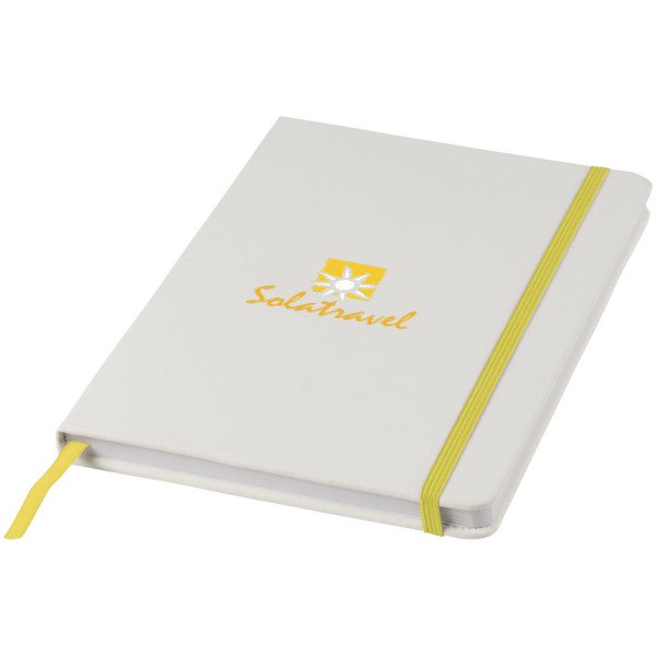Spectrum A5 notitieboek met gekleurde sluiting - Wit/Geel