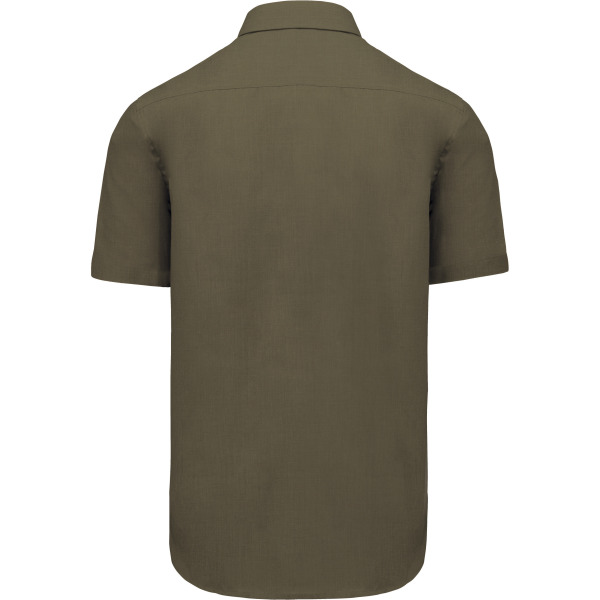 Overhemd in onderhoudsvriendelijk polykatoen-popeline korte mouwen heren Light khaki 6XL