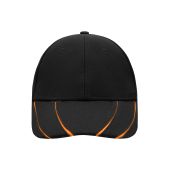 MB601 6 Panel Groove Cap - black/orange - one size