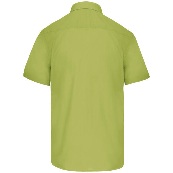 Overhemd in onderhoudsvriendelijk polykatoen-popeline korte mouwen heren Burnt Lime XS