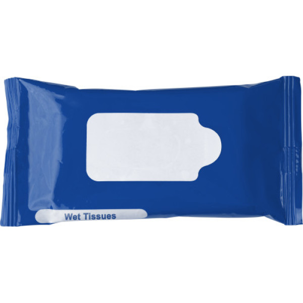 Kunststof pakje met vochtige doekjes Salma kobaltblauw