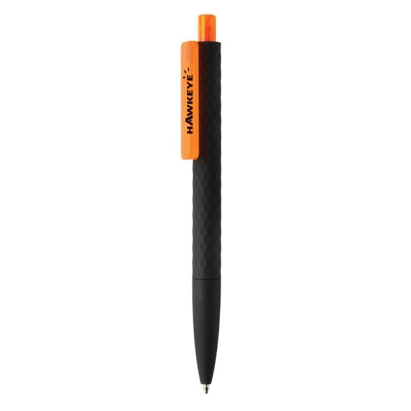 X3 zwart smooth touch pen, oranje, zwart