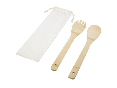 Endiv saladelepel en vork van bamboe