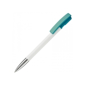 Balpen Nash metal tip hardcolour - Wit / Turquoise