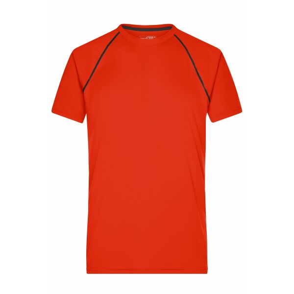 Men's Sports T-Shirt - bright-orange/black - XXL
