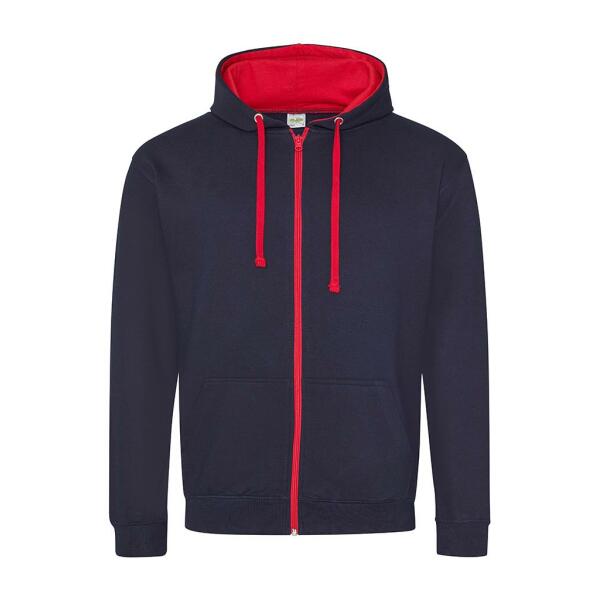 AWDis Varsity Zoodie, New French Navy/Fire Red, M, Just Hoods