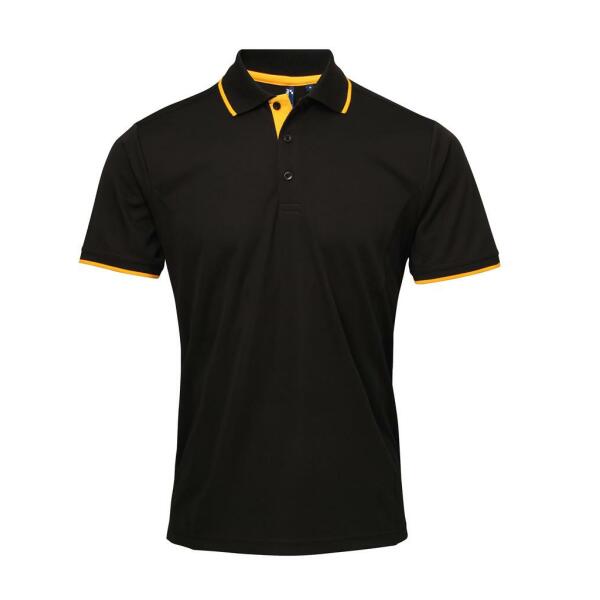 Contrast Coolchecker® Piqué Polo Shirt, Black/Sunflower, 3XL, Premier
