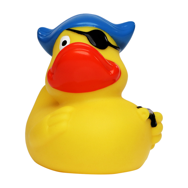Squeaky duck pirate with eye patch and hat
