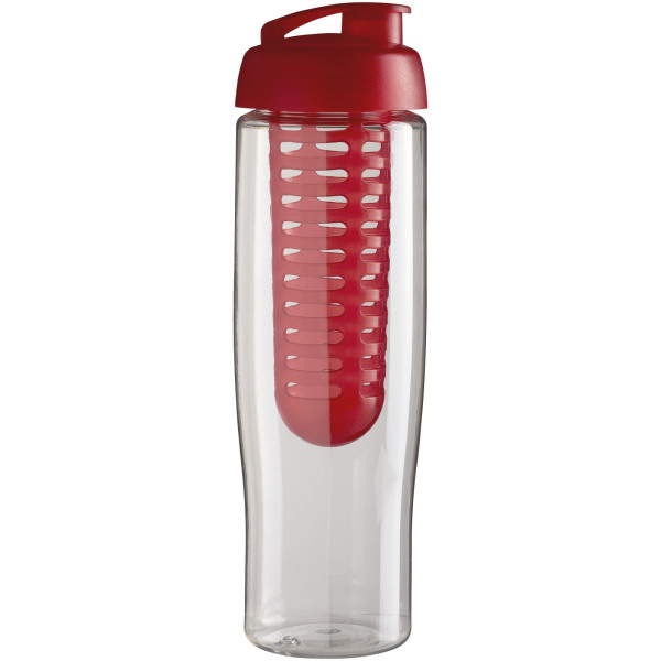 H2O Active® Tempo 700 ml flip lid sport bottle & infuser - Transparent/Red
