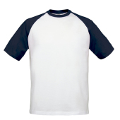 T-Shirt Base-Ball - White/Navy - 2XL