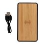 Bamboe 8.000 mAh fashion powerbank met draadloze oplader, zwart