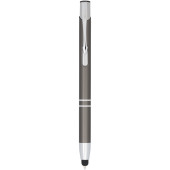 Moneta geanodiseerde aluminium stylus balpen - Zilver/Grijs
