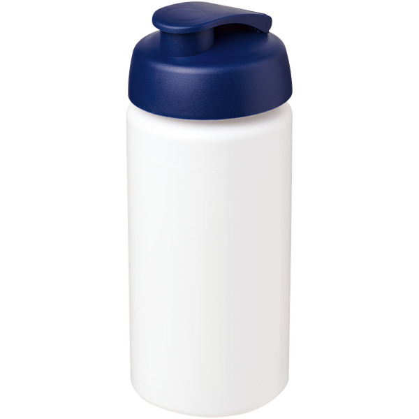 Baseline® Plus grip 500 ml flip lid sport bottle - White/Blue