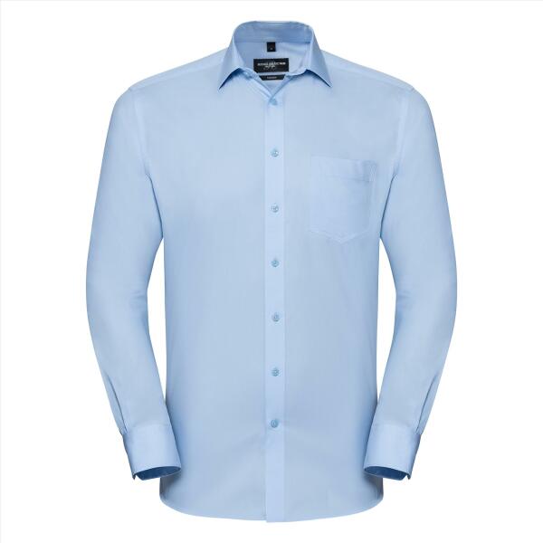Men's L/S Tailored Coolmax® Shirt, Light Blue, 3XL, RUS