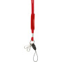 Polyester (300D) lanyard with PVC badge Ariel red