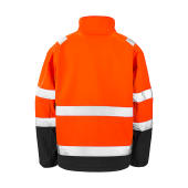 Printable Safety Softshell - Fluorescent Orange/Black - 2XL
