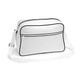 BagBase Retro Shoulder Bag, White/Black, ONE, Bagbase