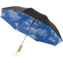 Blue-skies 21" opvouwbare automatische paraplu - Zwart
