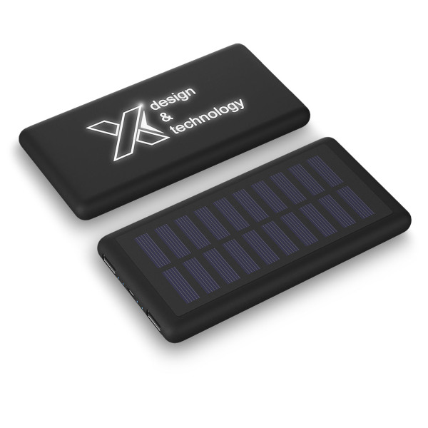 SCX.design P30 8000 mAh powerbank solar met oplichtend logo