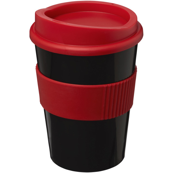 Americano® Medio 300 ml tumbler with grip - Solid black/Red