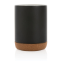 Ceramic mug with cork base, black