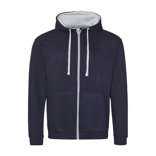 AWDis Varsity Zoodie, New French Navy/Heather Grey, L, Just Hoods
