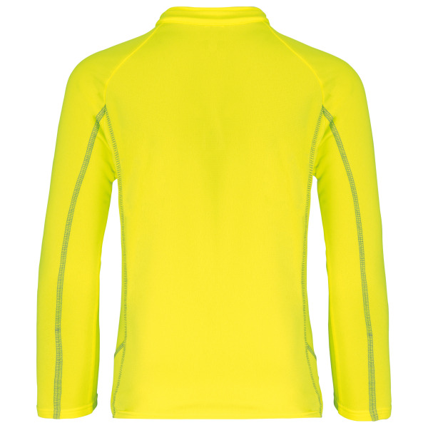 Sportshirt met lange mouwen ¼ ritssluiting voor kinderen Fluorescent Yellow 8/10 jaar