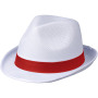 Trilby hoed met lint - Wit/Rood
