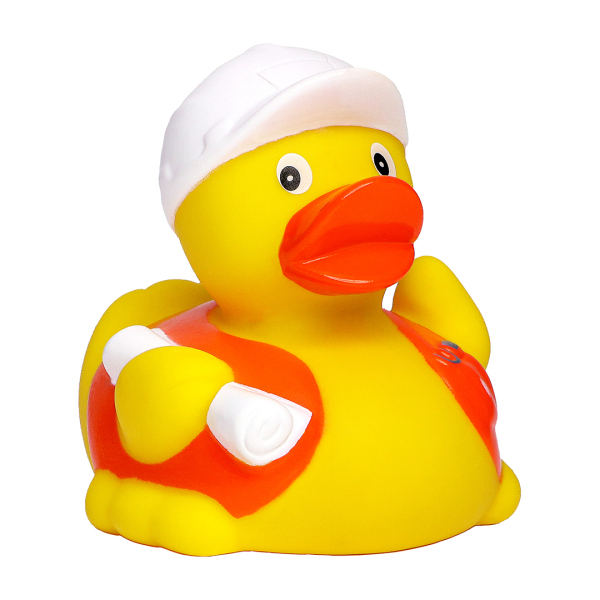 Squeaky duck construction worker