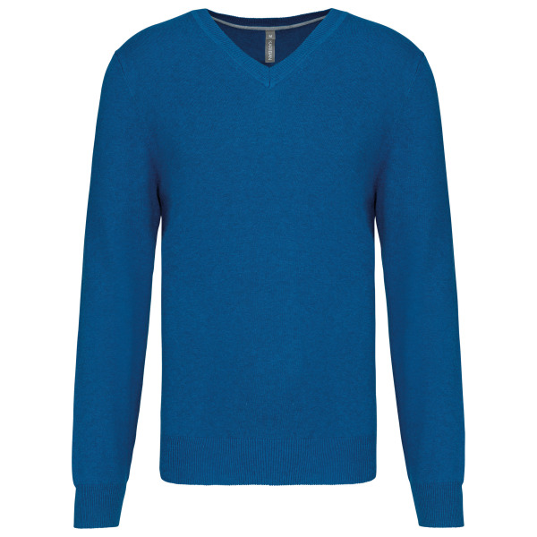 Premium pullover V-hals Mykonos Blue Heather S