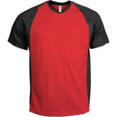 Tweekleurig sport-t-shirt unisex Red / Black L