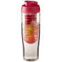 H2O Active® Tempo 700 ml sportfles en infuser met flipcapdeksel - Transparant/Roze