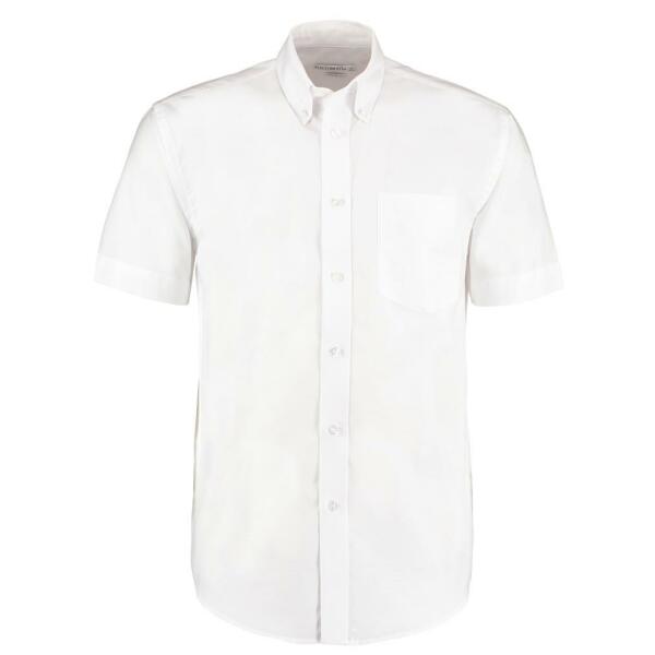 Short Sleeve Classic Fit Workwear Oxford Shirt, White, 23, Kustom Kit