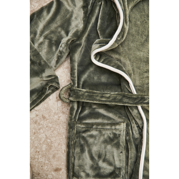 VINGA Louis luxe pluche RPET badjas maat L-XL, groen