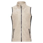 Ladies' Workwear Fleece Vest - STRONG - - stone/black - 4XL
