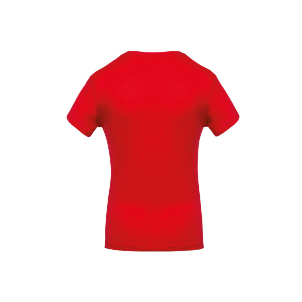 Ladies' short-sleeved V-neck T-shirt Red XS