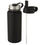 Supra 1 L copper vacuum insulated sport bottle with 2 lids - Solid black