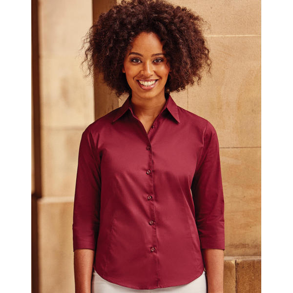 Tailored Blouse with 3/4 Sleeves