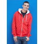 Herensweater met rits en capuchon in contrasterende kleur Red / White M