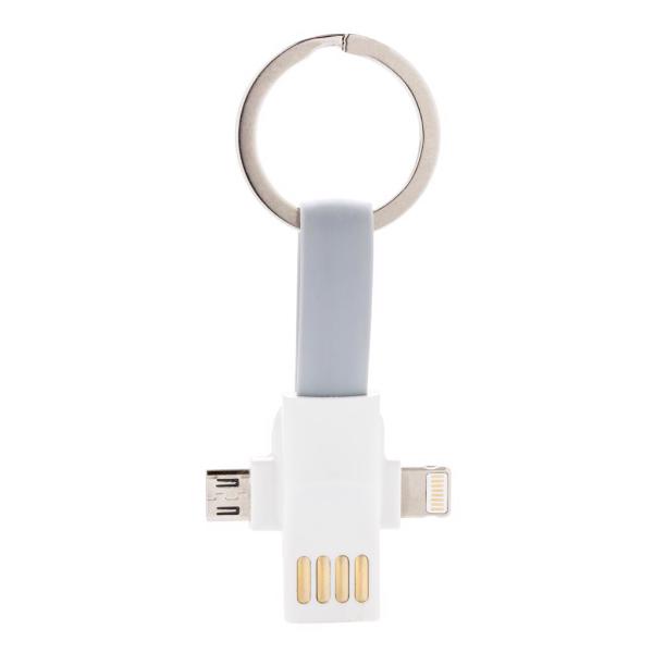 3-in-1 keychain cable, white