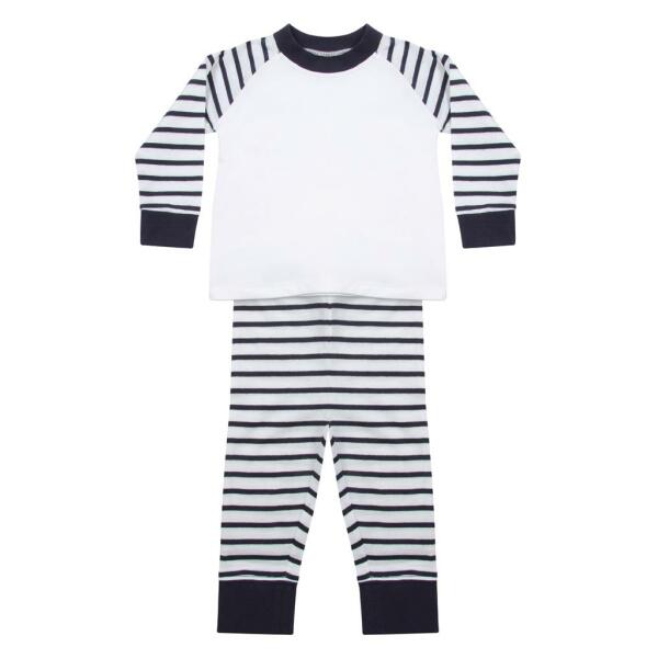 Baby/Toddler Striped Pyjamas, Navy/White, 0-6, Larkwood
