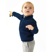 Baby Quarter Zip Sweat - Heather Grey Melange - 6-12