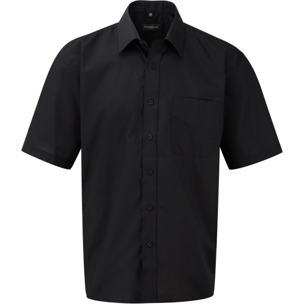 Men's Ss Polycotton Poplin Shirt Black XXL