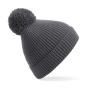 Engineered Knit Ribbed Pom Pom Beanie - Graphite Grey - One Size