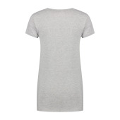 L&S T-shirt V-neck cot/elast SS for her grey heather S