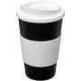 Americano® 350 ml insulated tumbler with grip - Solid black/White
