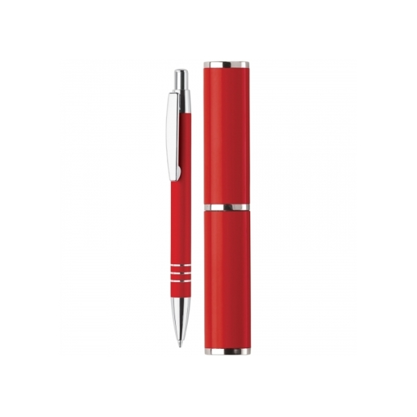 Aluminum ball pen in a tube - Red