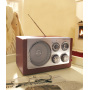Houten design AM/FM radio CLASSIC - bruin, zilver