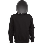 Kinder hooded sweater met gecontrasteerde capuchon Black / Fine Grey 12/14 ans